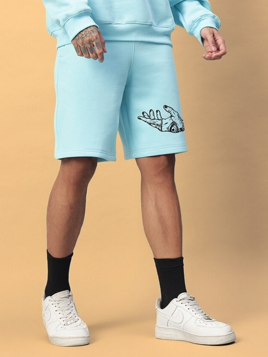 Demon Fleece Shorts (Sky Blue)