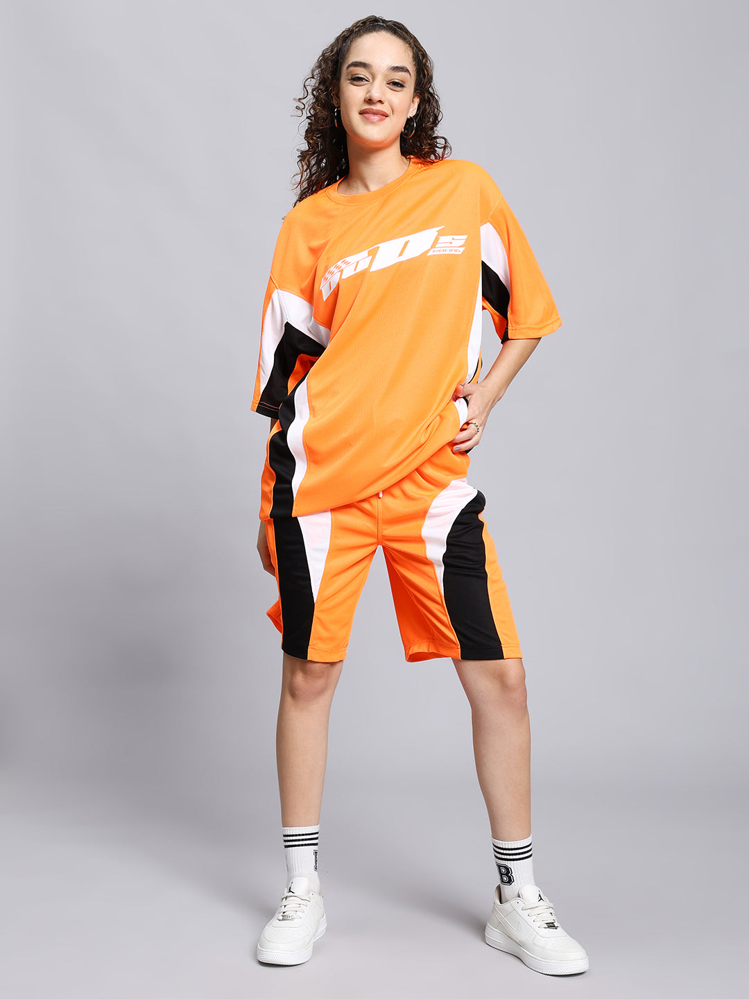 Women's Fifa Colorblock  Co-Ord Set (Orange)