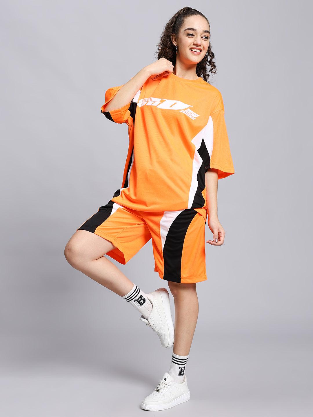 Women's Fifa Colorblock  Co-Ord Set (Orange)