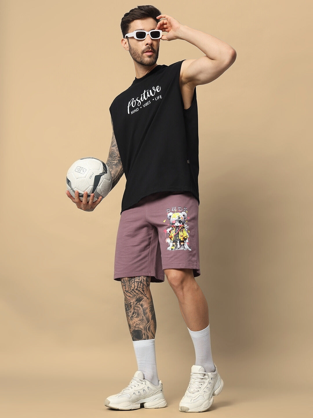 Cool Teddy Regular Fit Shorts (Chinese Voilet)