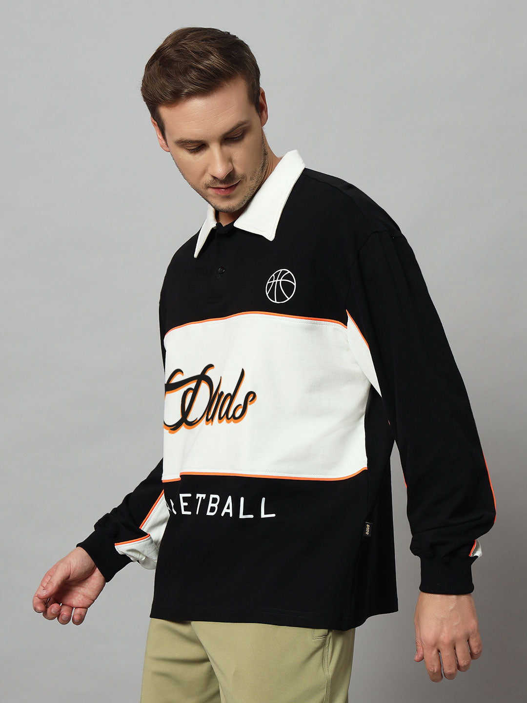 B-BALL OVERSIZED SWEATSHIRT (BLACK-OFF WHITE)