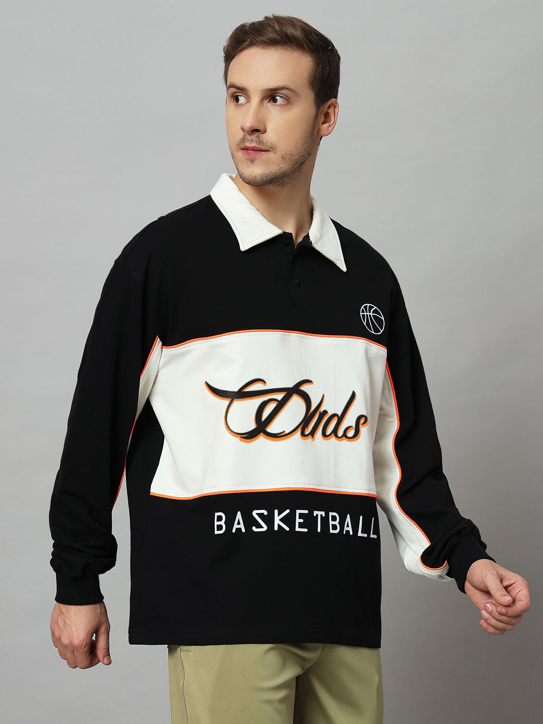 B-BALL OVERSIZED SWEATSHIRT (BLACK-OFF WHITE)