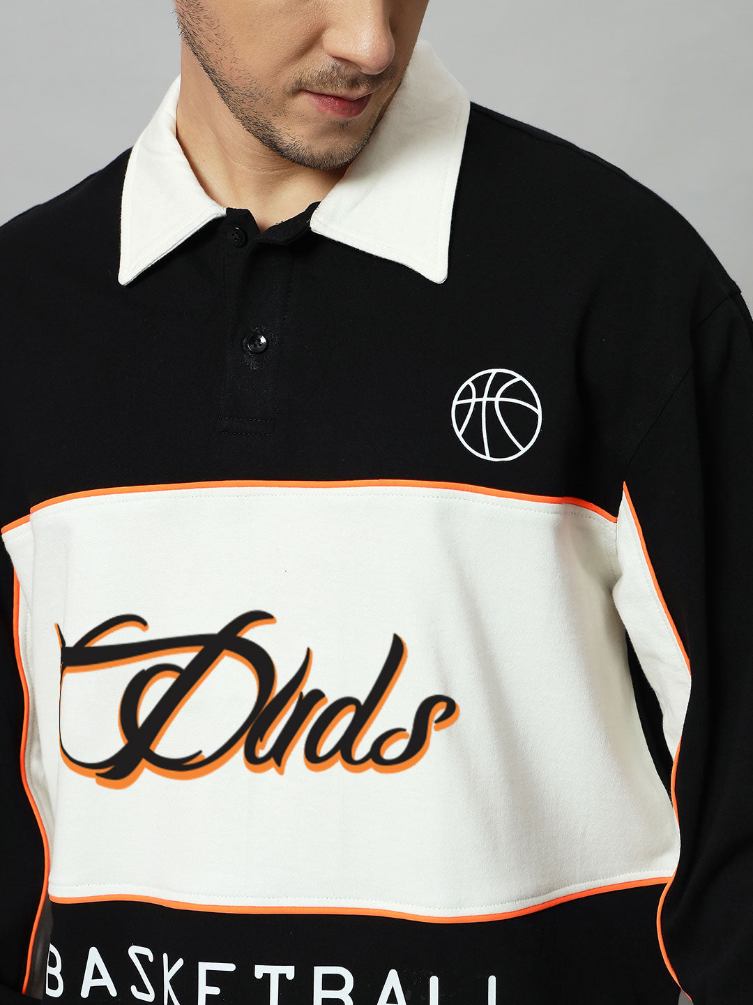 B-BALL OVERSIZED SWEATSHIRT (BLACK-OFF WHITE)