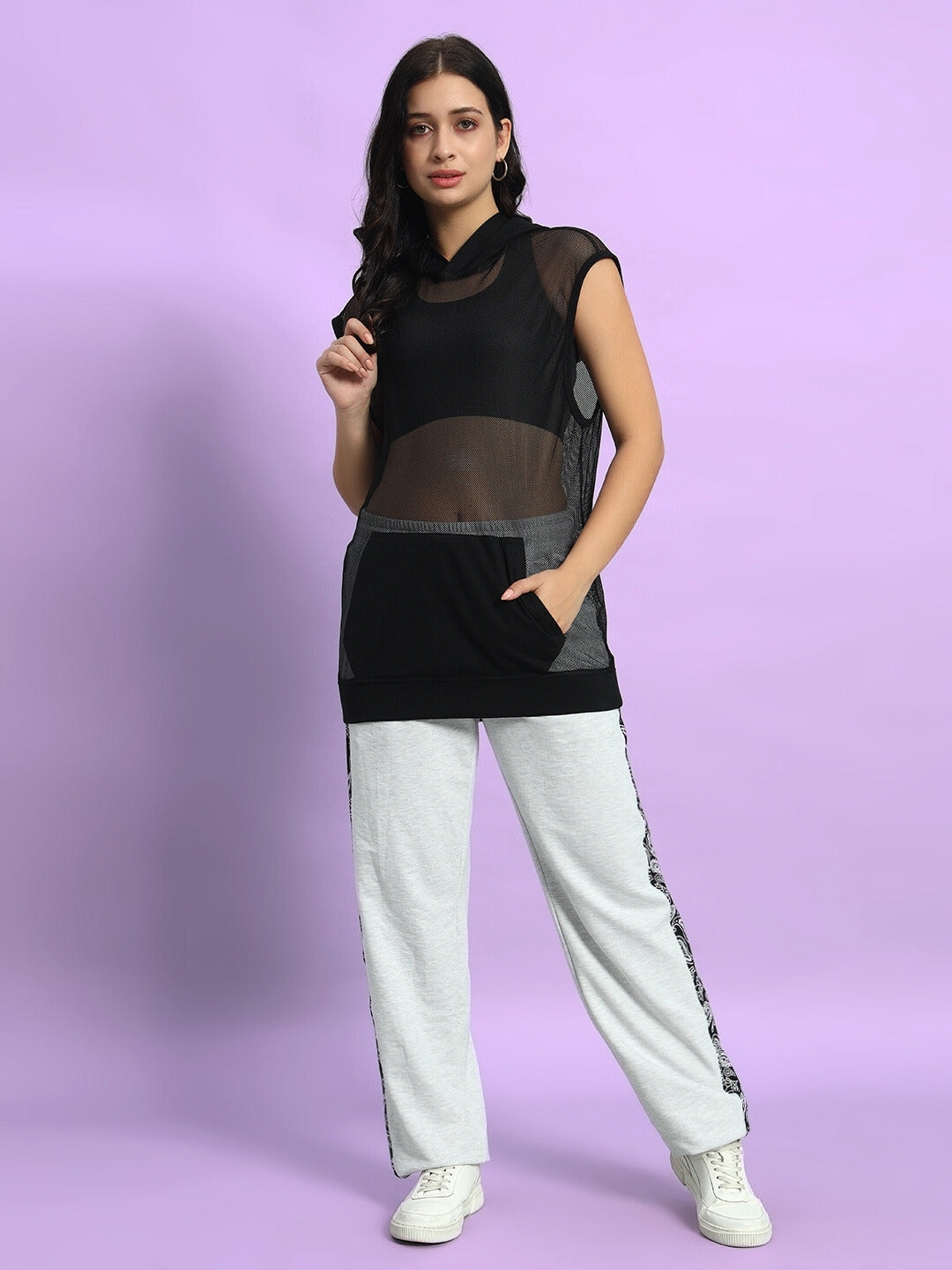 Women's Boogie Oversized Co-ord Set (Melange Grey)