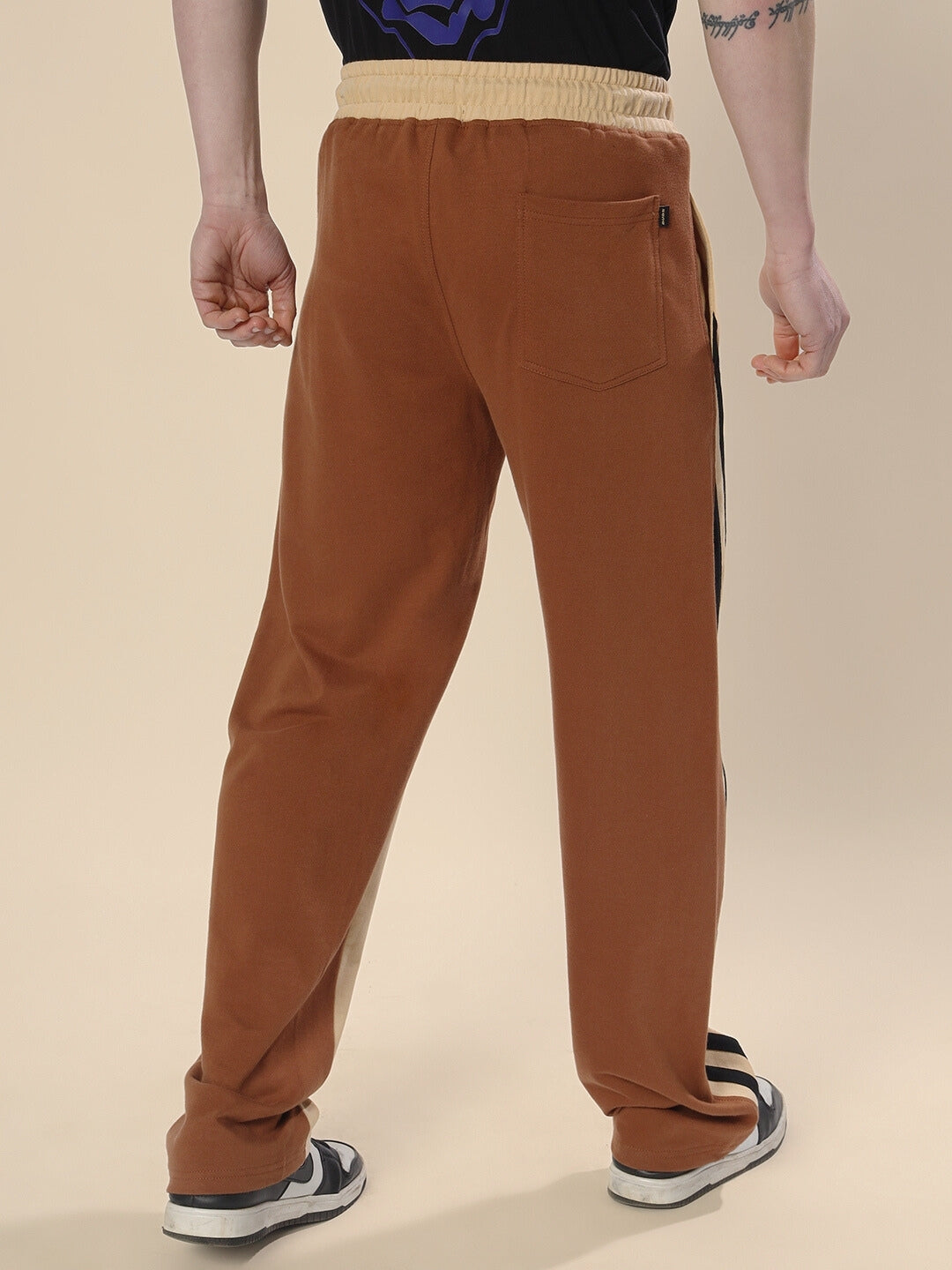 SKATER KOREAN BAGGY JOGGERS (CREAM BROWN)