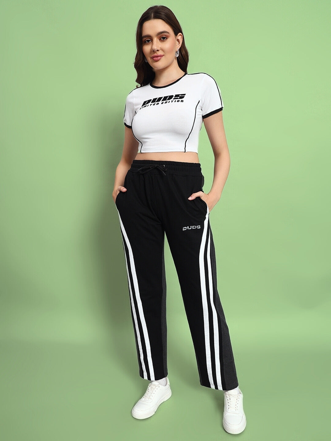 WOMEN'S SKATER KOREAN BAGGY JOGGERS (BLACK GREY)