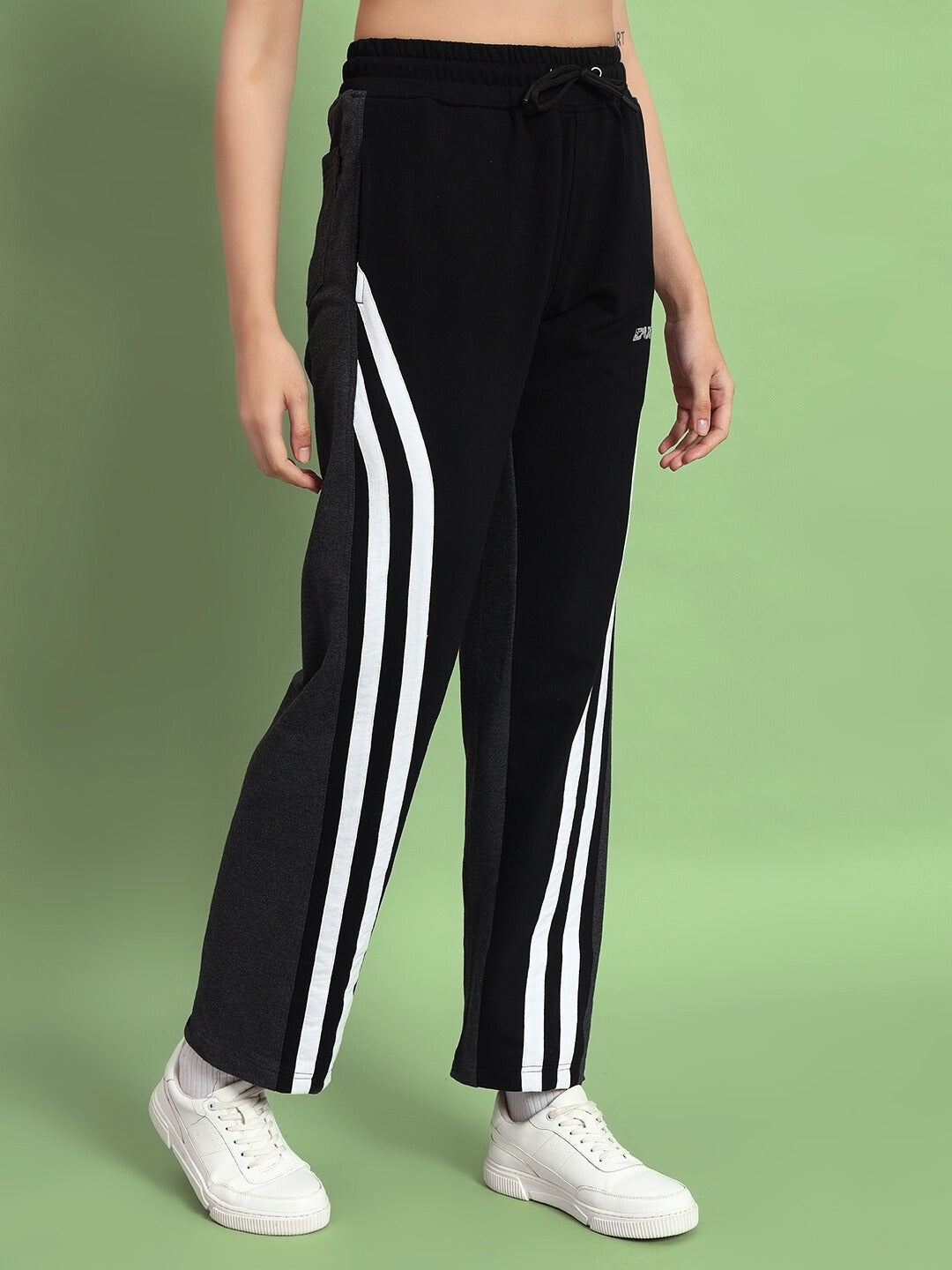 WOMEN'S SKATER KOREAN BAGGY JOGGERS (BLACK GREY)