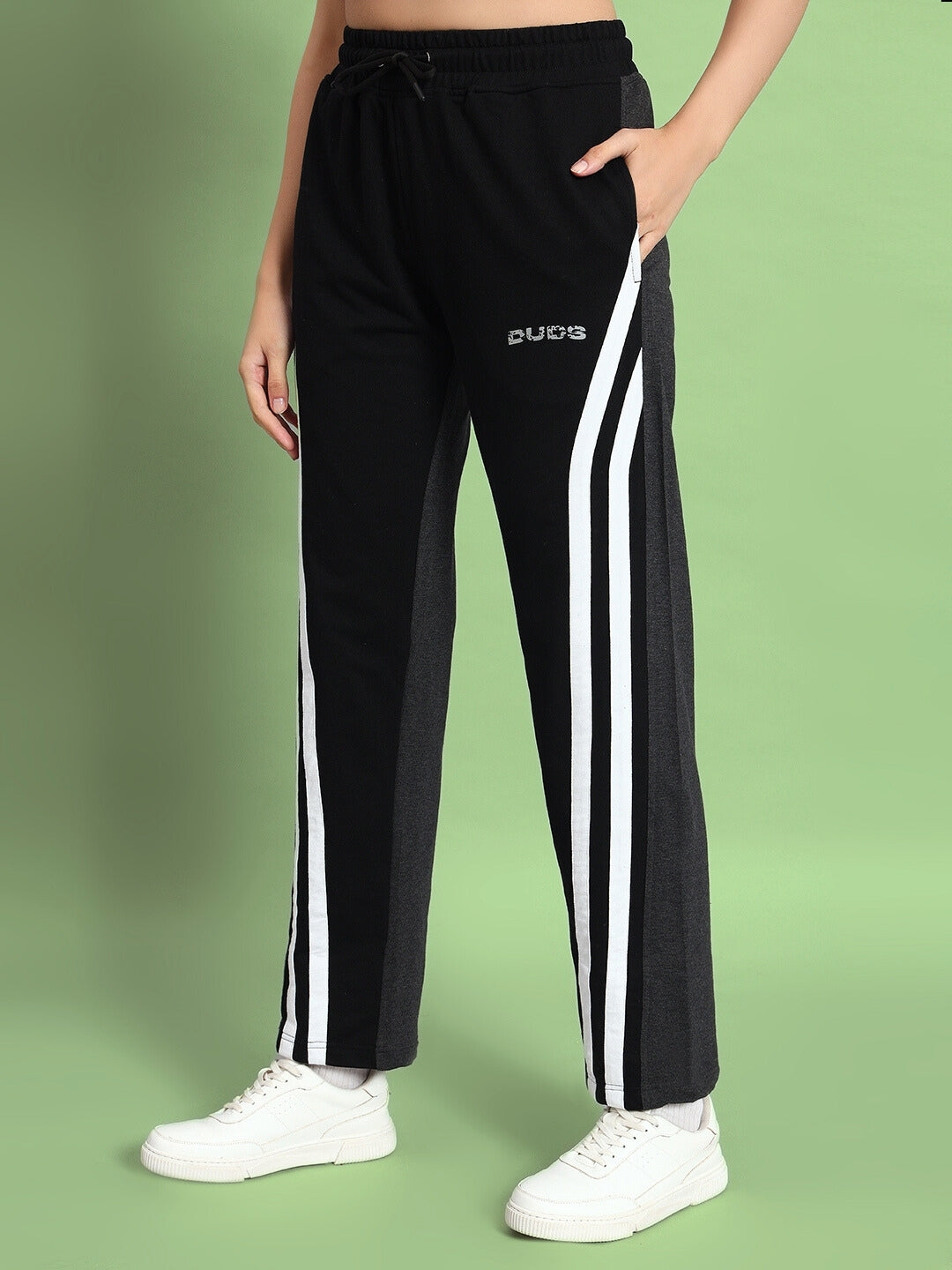 WOMEN'S SKATER KOREAN BAGGY JOGGERS (BLACK GREY)