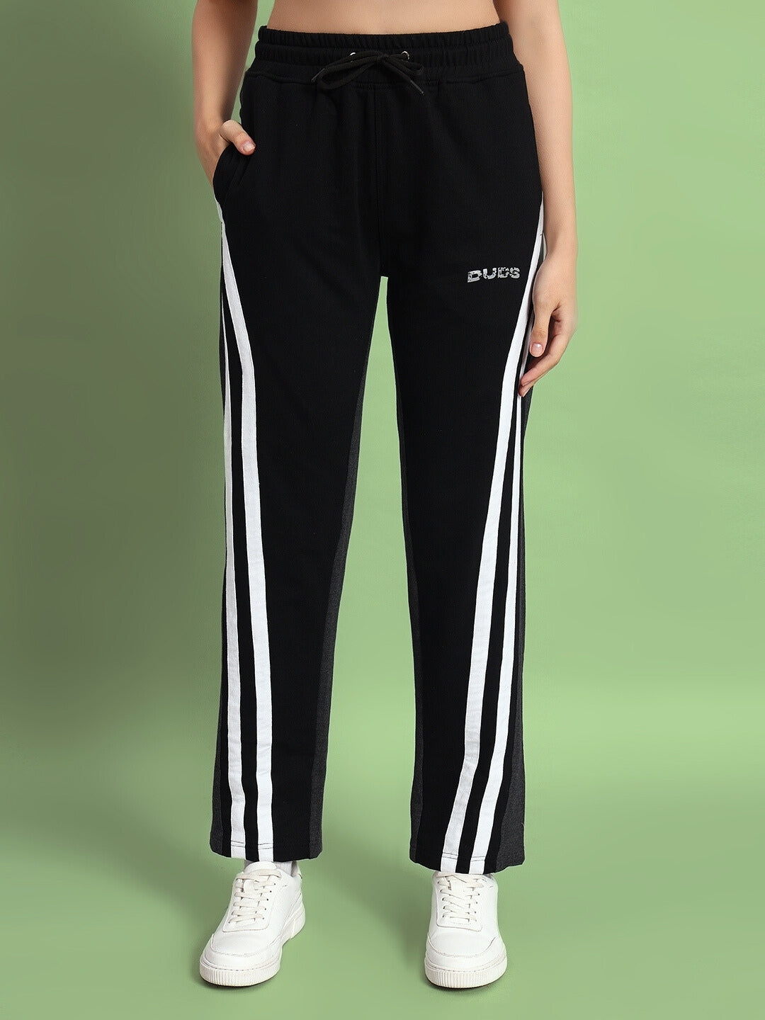 WOMEN'S SKATER KOREAN BAGGY JOGGERS (BLACK GREY)