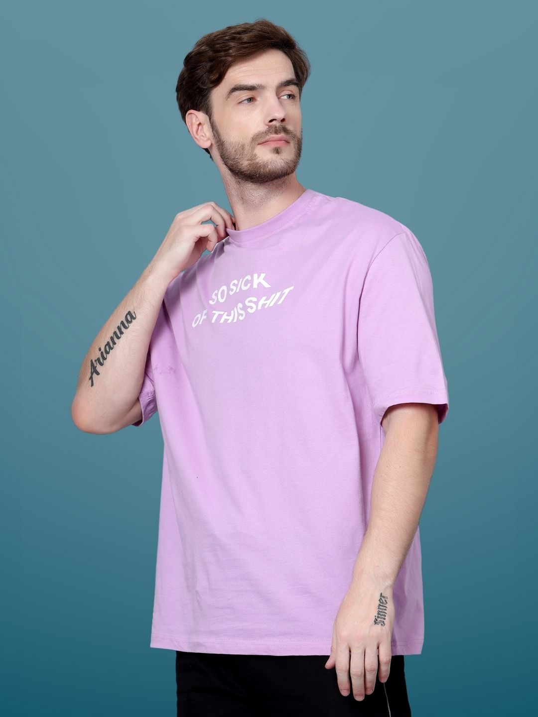 So Sick of this Shit Over-Sized T-Shirt (Lilac) - Wearduds