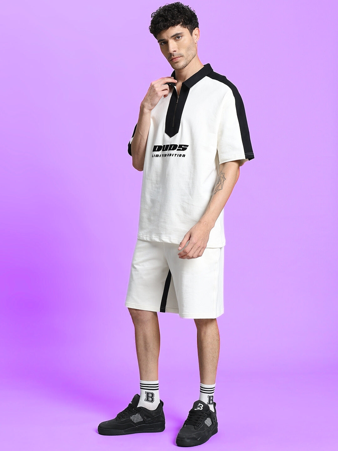 SPLINTER SUMMER CO-ORD SET (OFF WHITE)