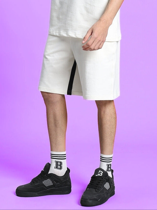 SPLINTER REGULAR FIT SHORTS (OFF WHITE)