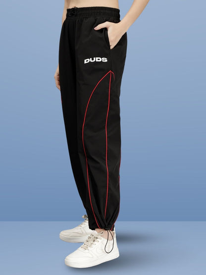 Crafty Relaxed Fit Joggers (Black Red) - Wearduds