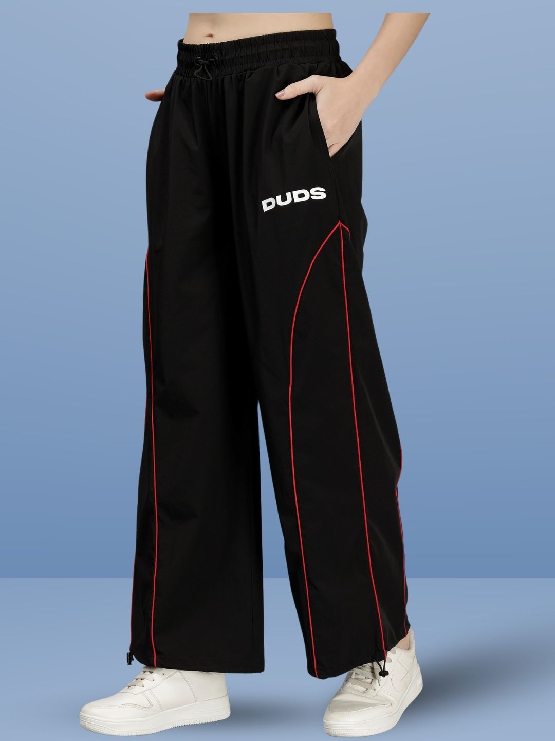 Crafty Relaxed Fit Joggers (Black Red) - Wearduds