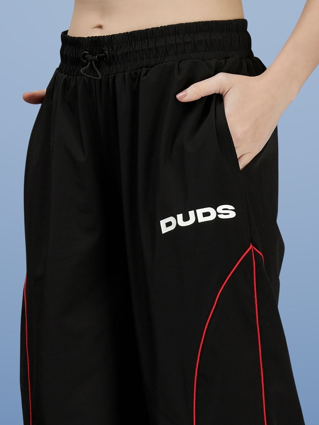 Crafty Relaxed Fit Joggers (Black Red) - Wearduds