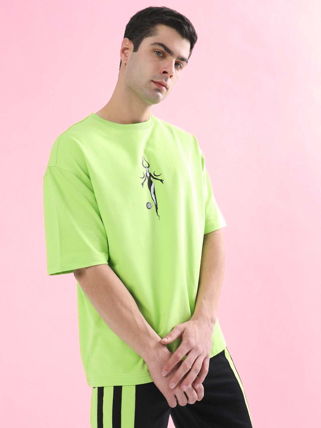 Black Moon Over-Sized T-Shirt (Neon Green)