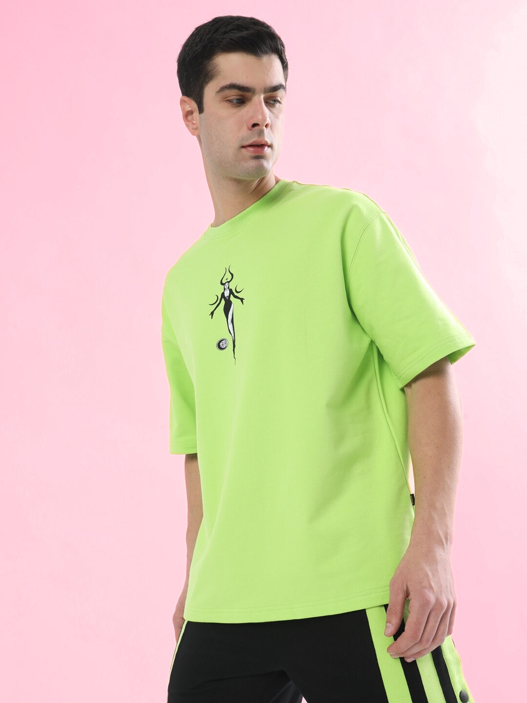 Black Moon Over-Sized T-Shirt (Neon Green)