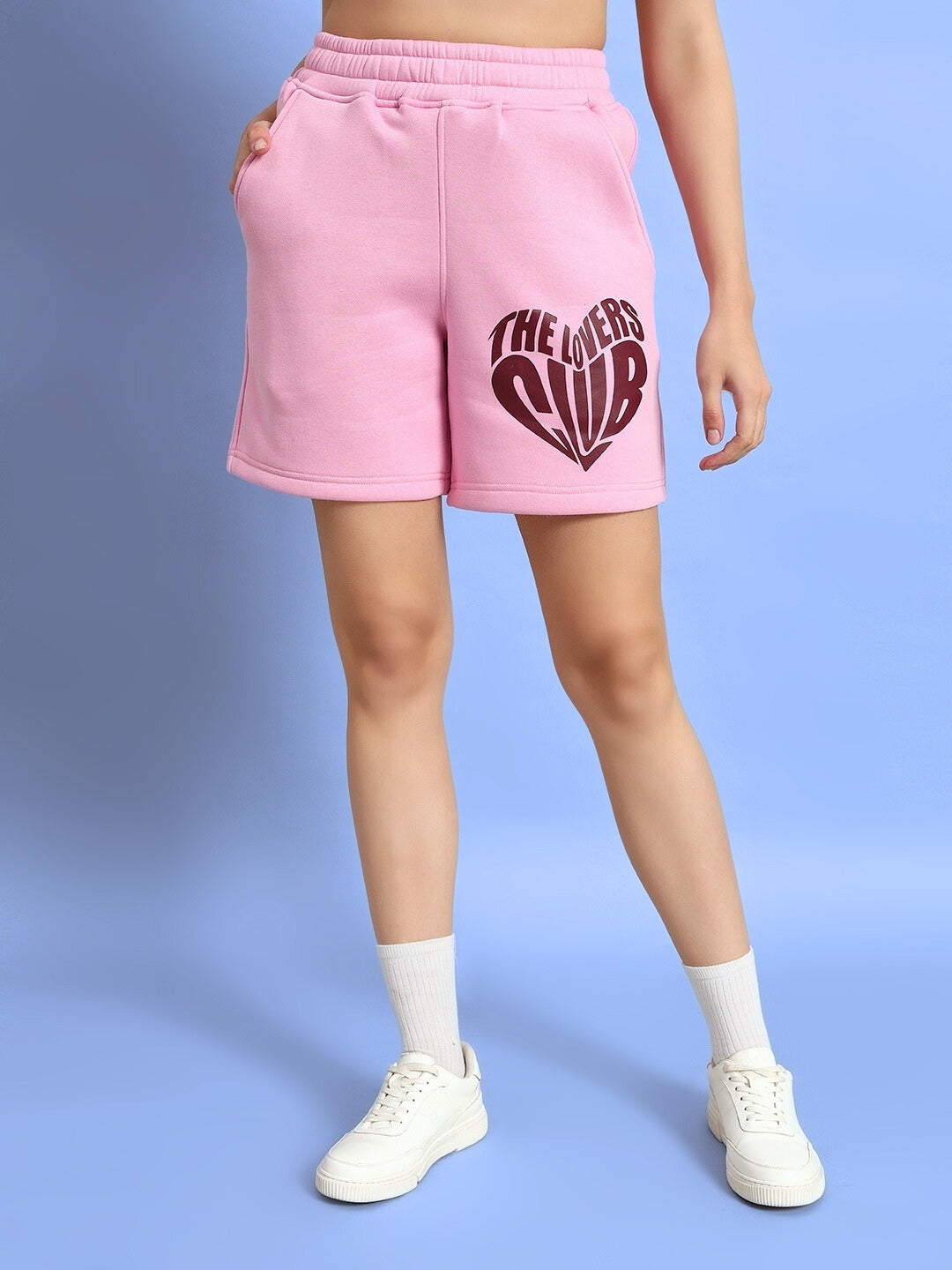 Women's Lovers Club Fleece Shorts (Pink)