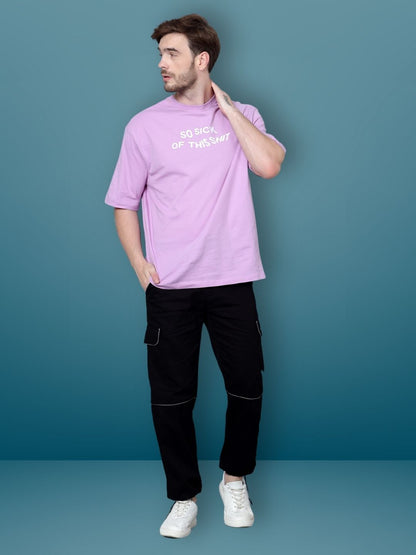 So Sick of this Shit Over-Sized T-Shirt (Lilac) - Wearduds