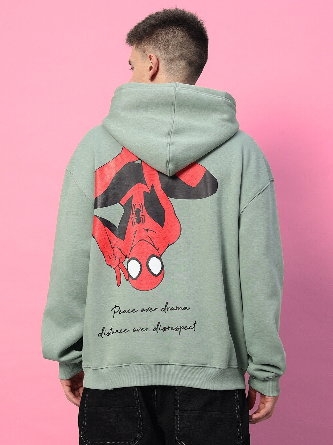 Spiderman Oversized Hoodie (Jade Green)