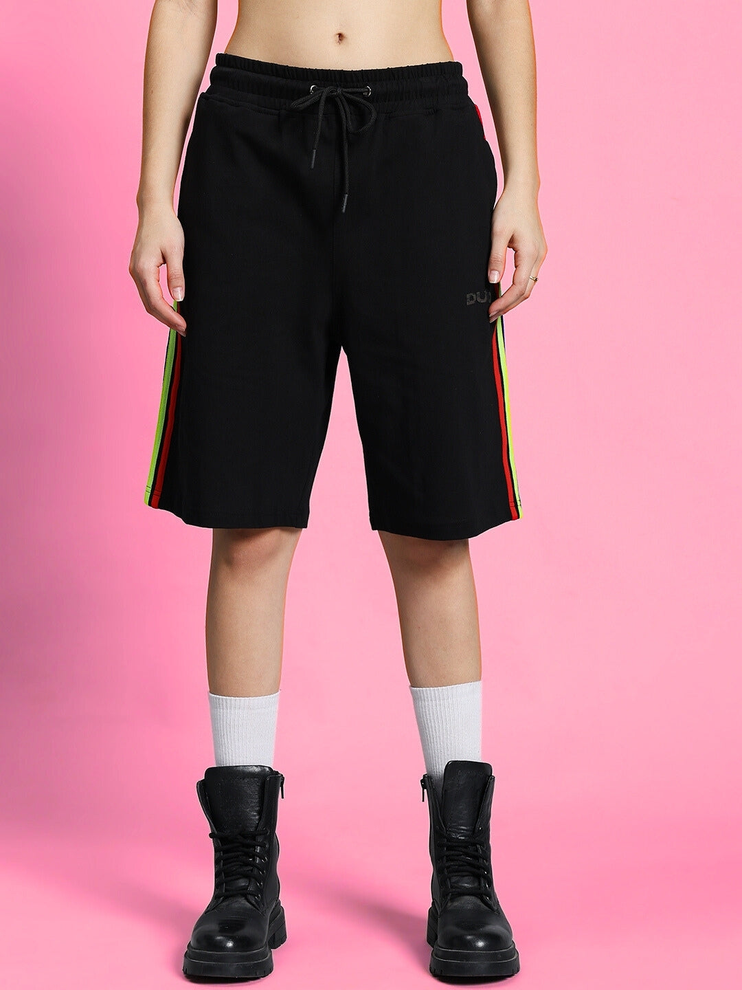 WOMEN'S RAINBOW SUMMER CO-ORD SET (BLACK)