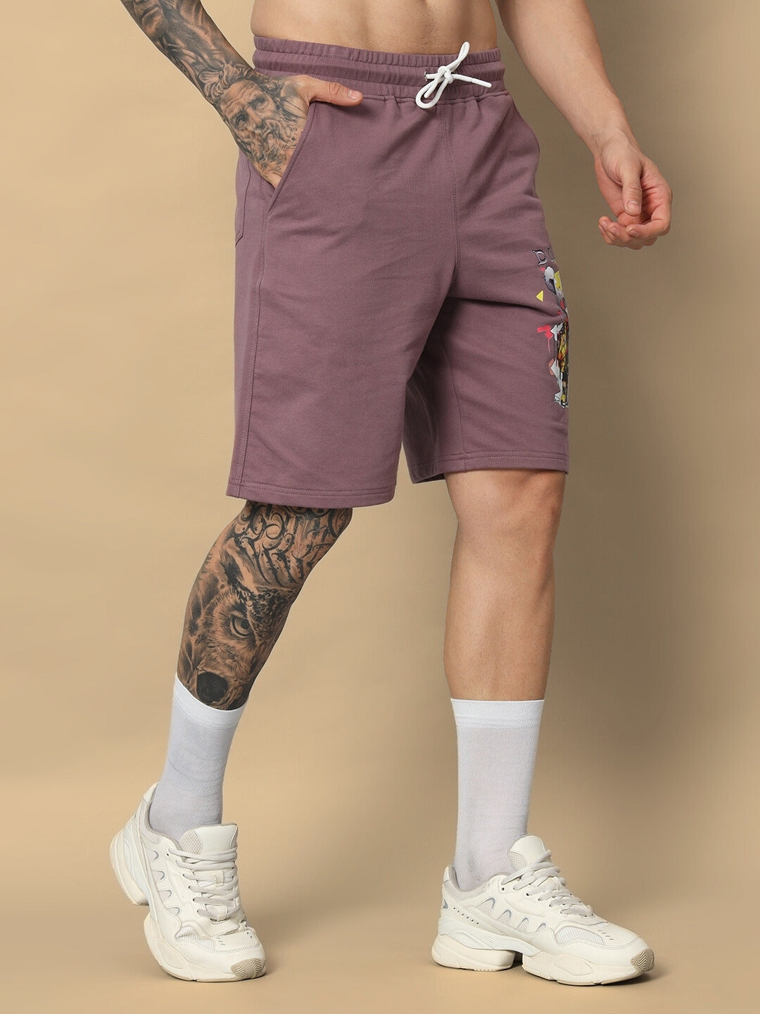 Cool Teddy Regular Fit Shorts (Chinese Voilet)