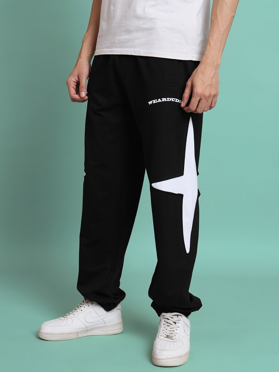 CROSSED STAR PANT JOGGER (BLACK)