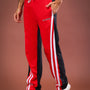 SKATER KOREAN BAGGY JOGGERS (RED BLACK)