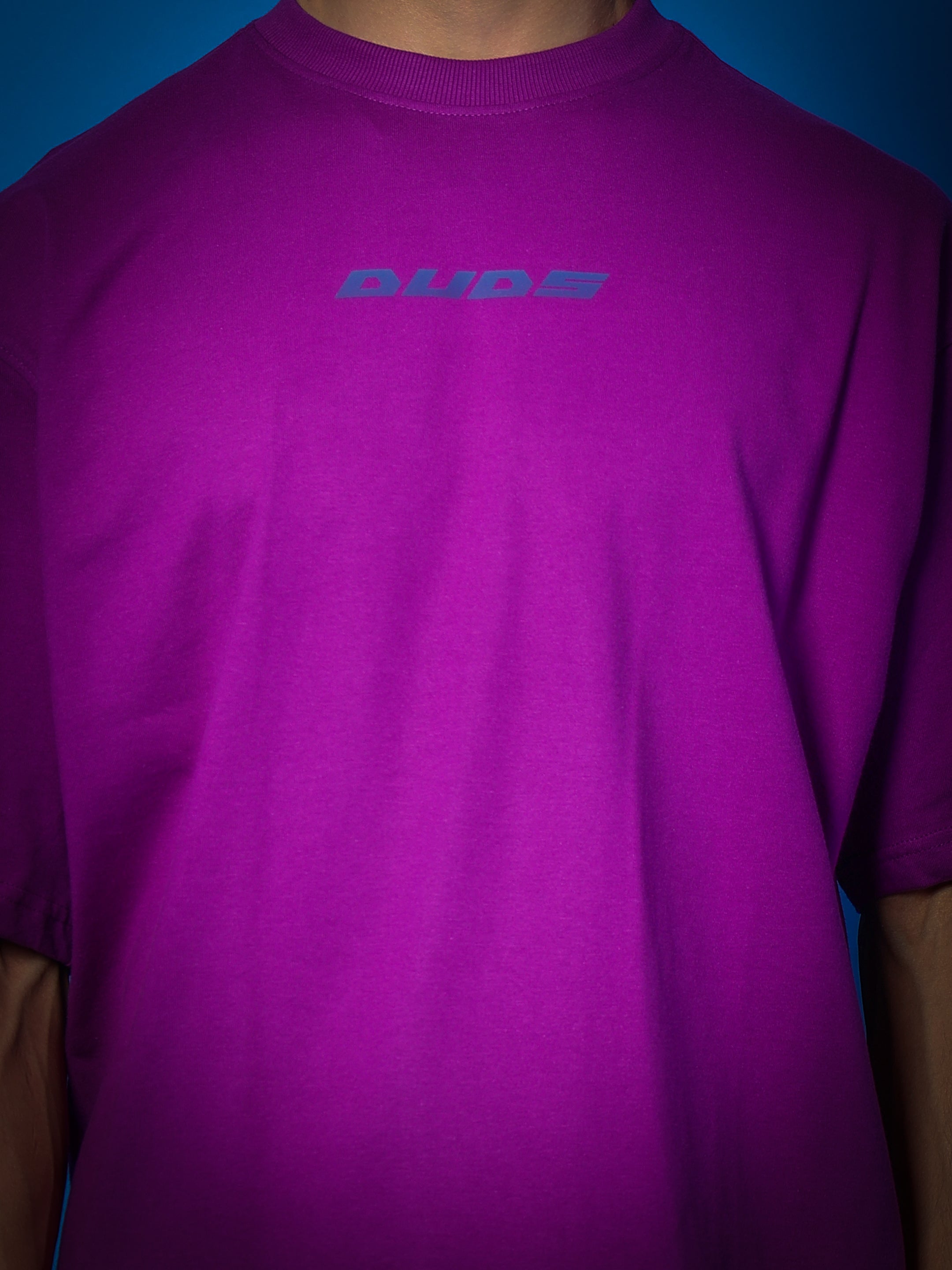 Intertwined Snake Reflector Over-Sized T-Shirt (Purple)