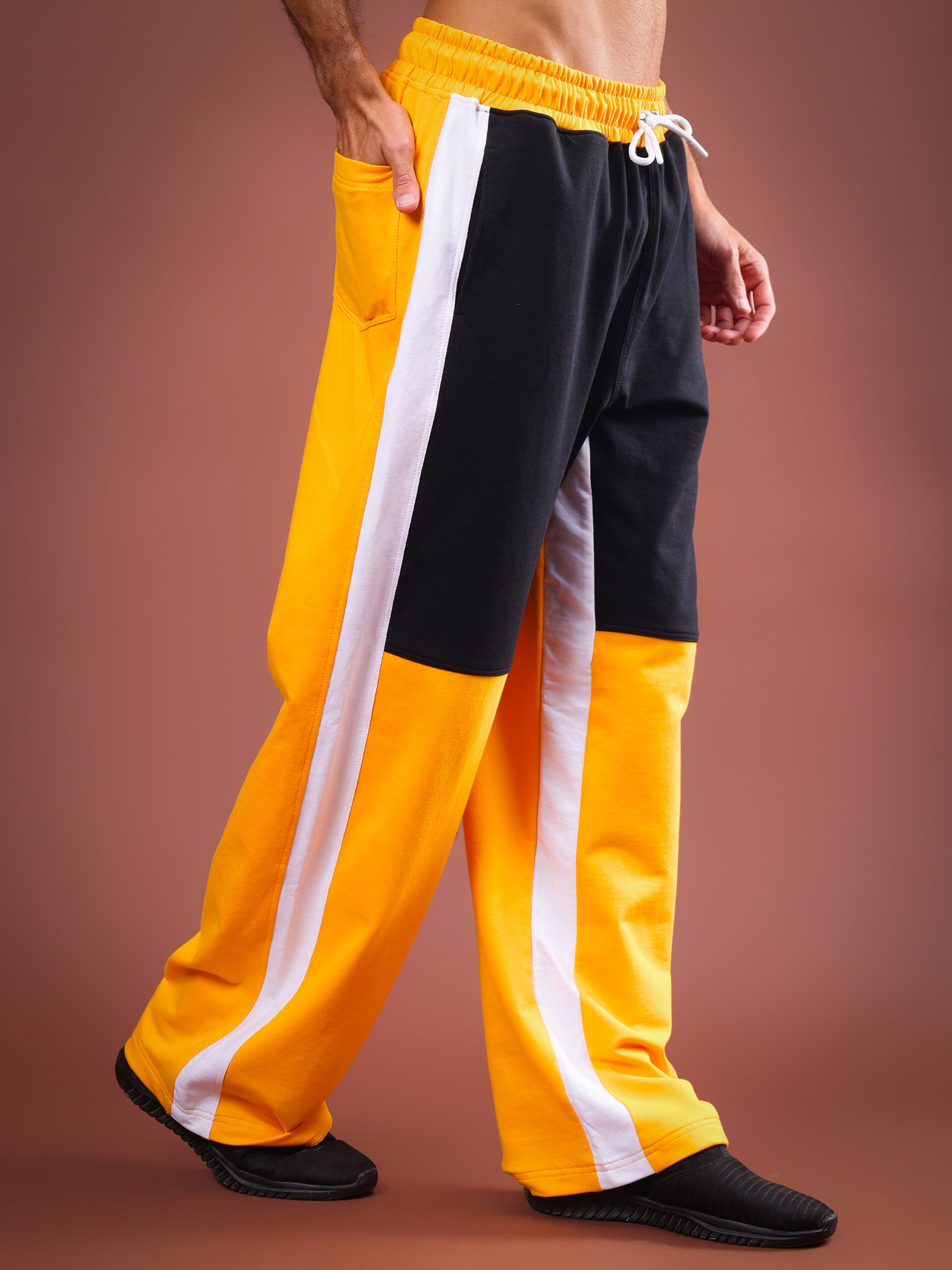 MERAKI BAGGY JOGGERS (YELLOW-BLACK)