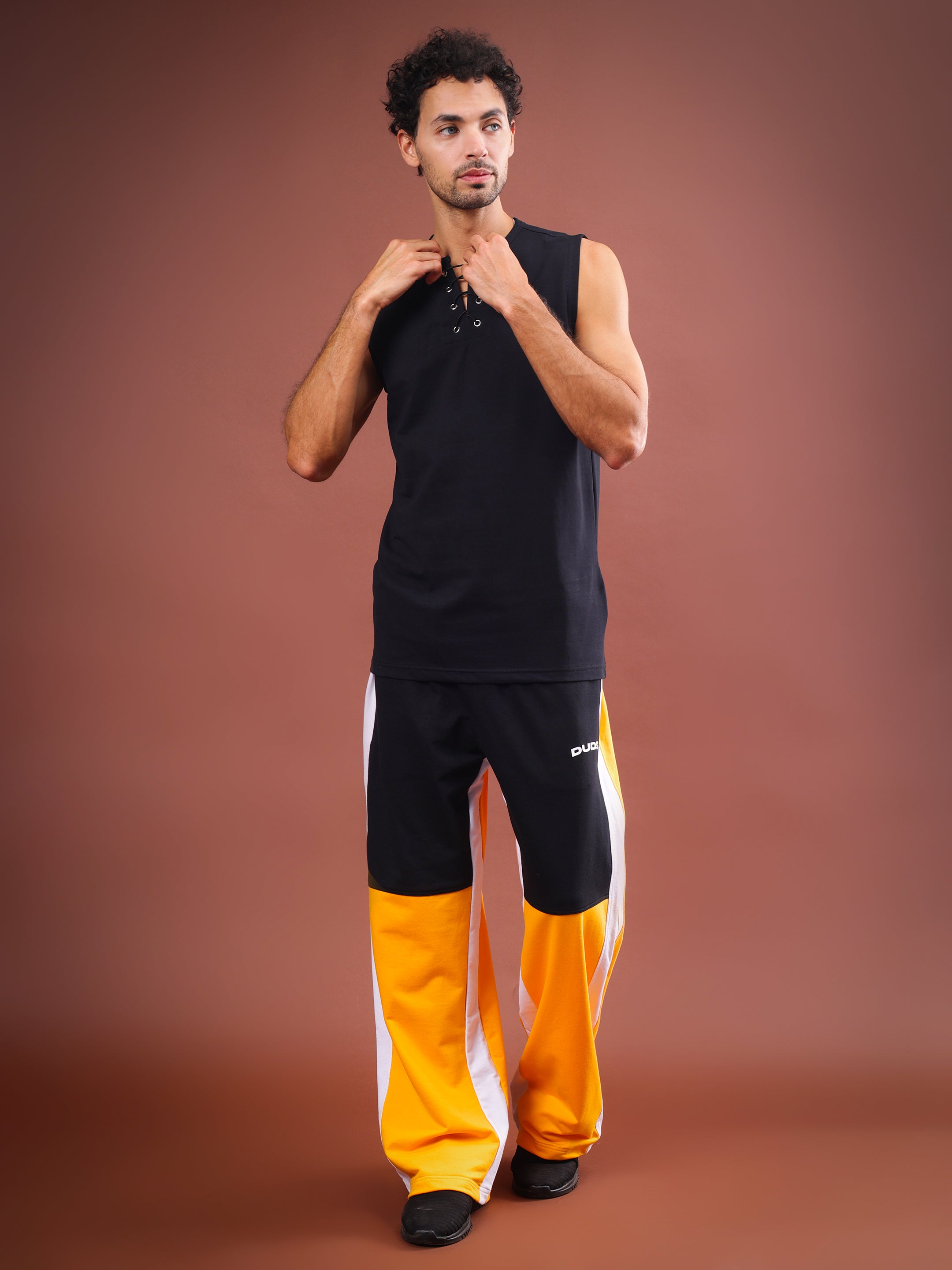 MERAKI BAGGY JOGGERS (YELLOW-BLACK)