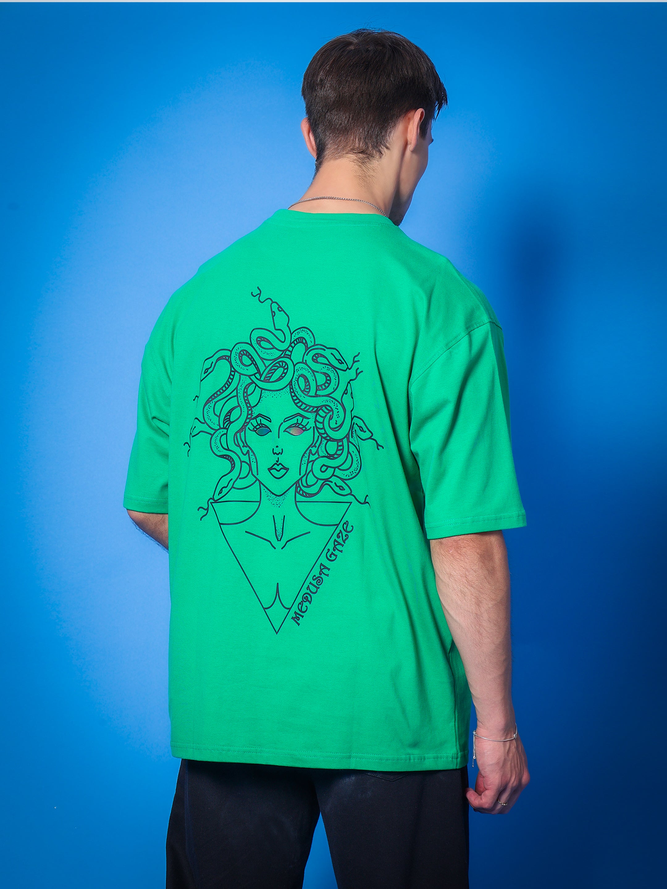 Medusa Gaze Reflector Eye Over-Sized T-Shirt (Green)