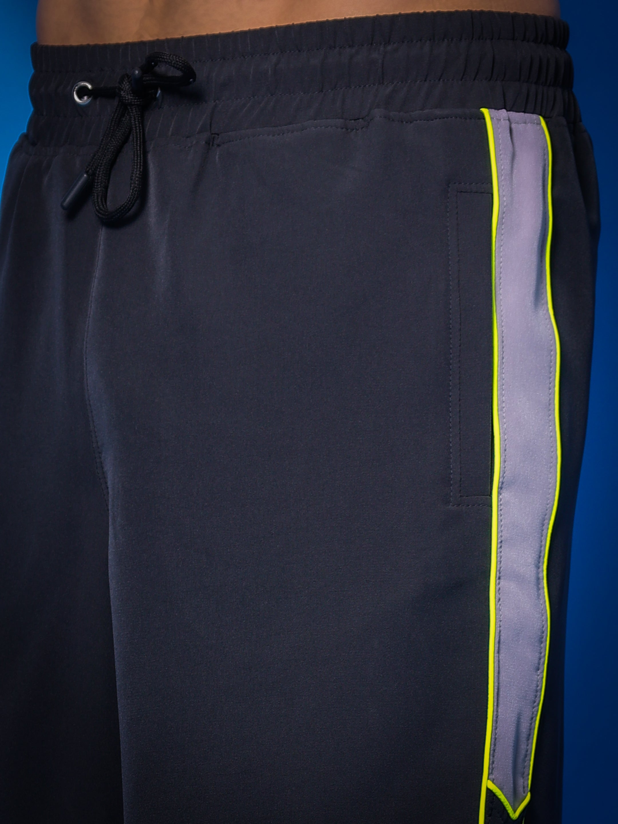 Boomer Shorts (Dark Grey With Neon Green Piping)