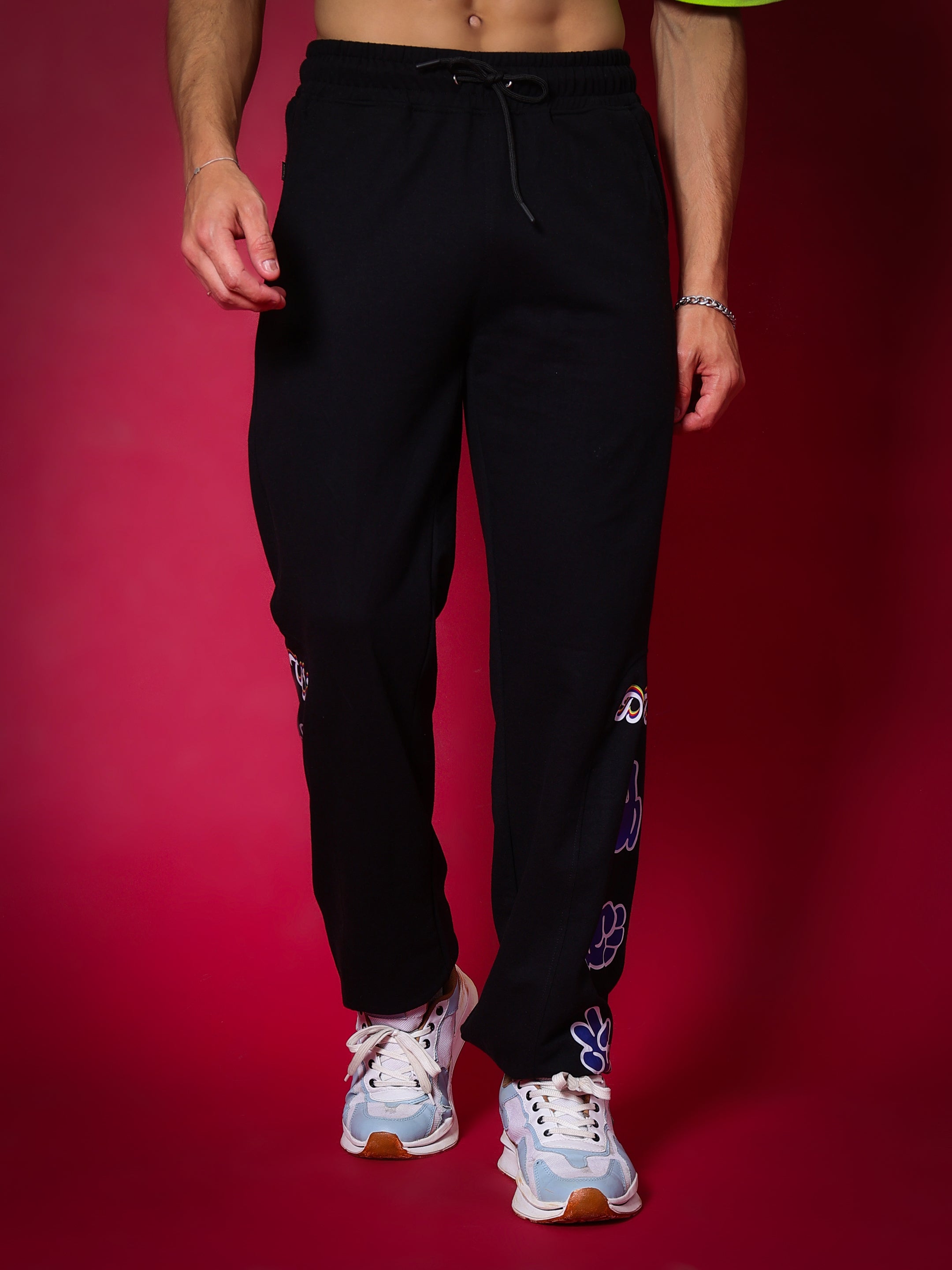 HAND GESTURES RELAXED PANT JOGGER (BLACK)