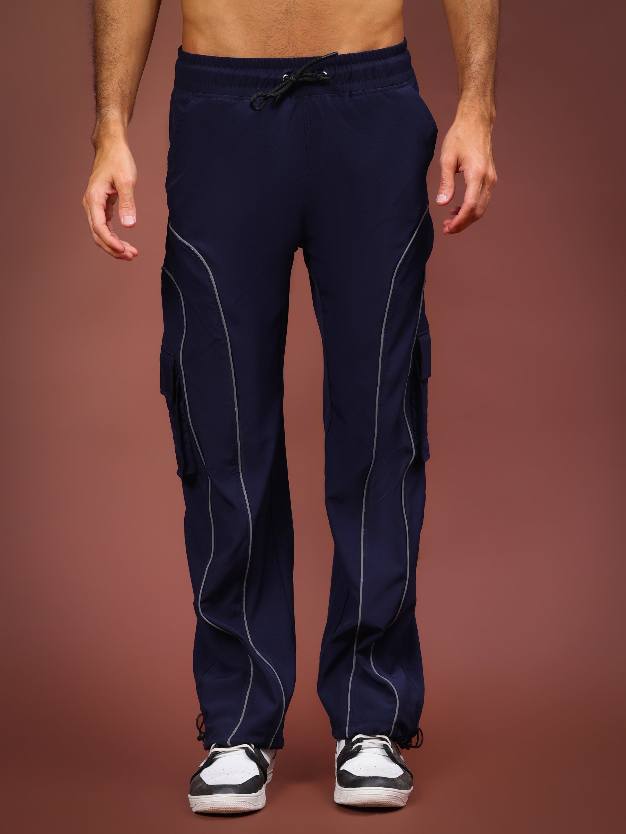 Ray Reflector Parachute Cargo Pants (Navy Blue)