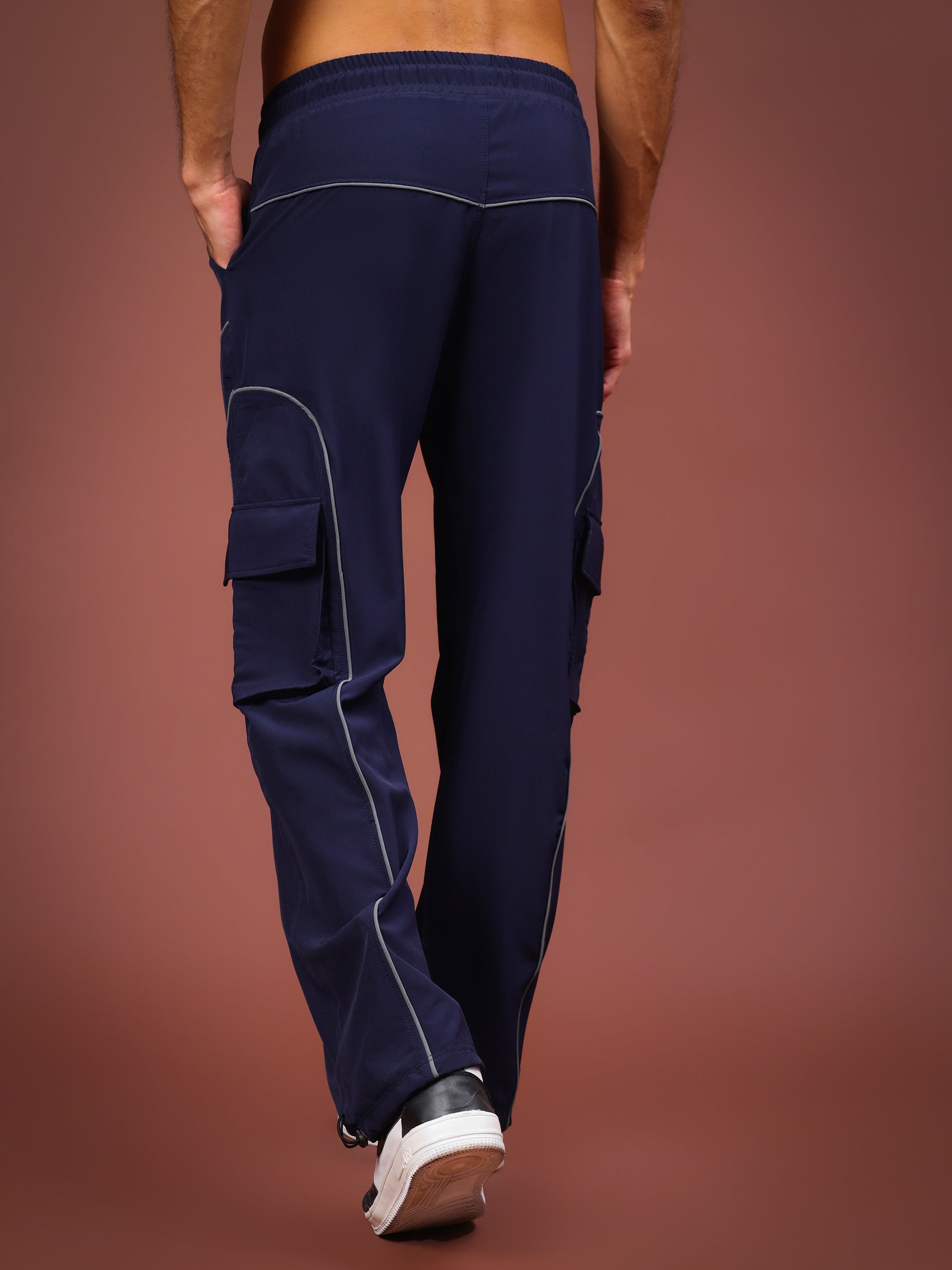 Ray Reflector Parachute Cargo Pants (Navy Blue)