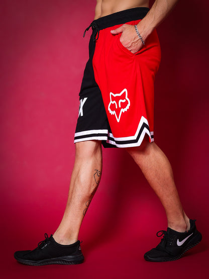 Fox Regular Fit Shorts (Red-Black)