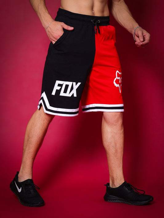 fox regular fit shorts red black