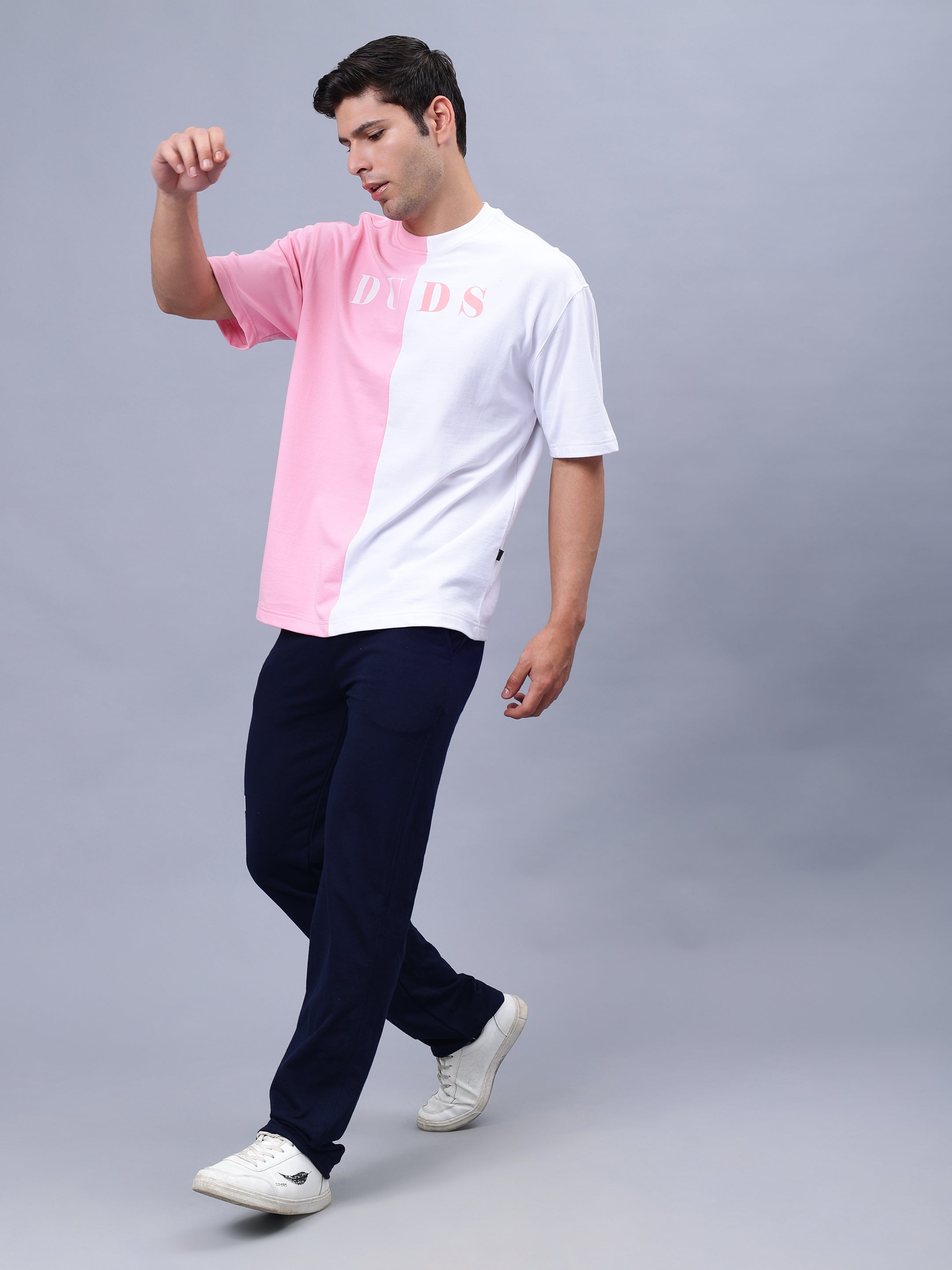 G.O.A.T Oversized T-Shirt (Pink-White)