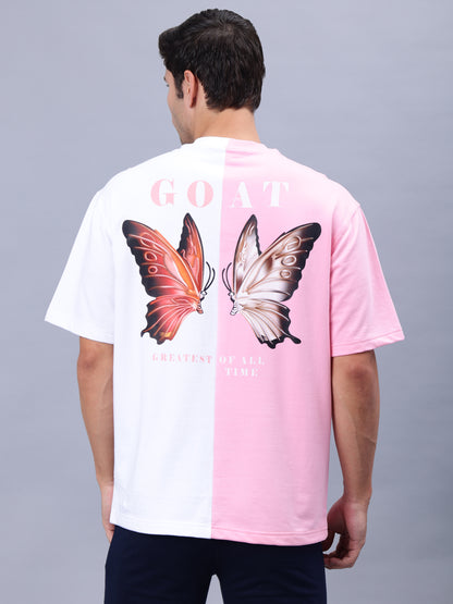 G.O.A.T Oversized T-Shirt (Pink-White)
