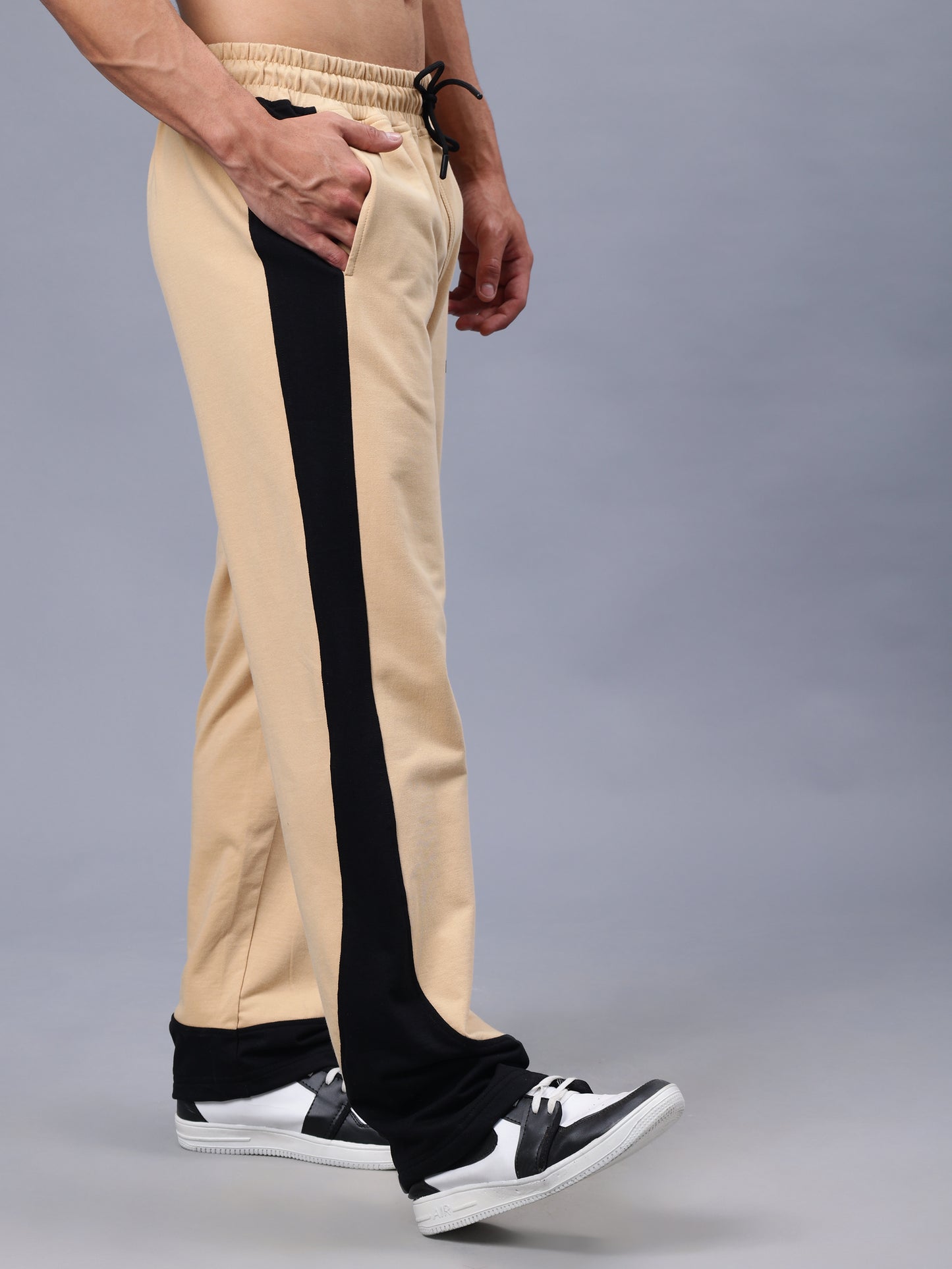 HURTLE BAGGY JOGGERS (BEIGE-BLACK)