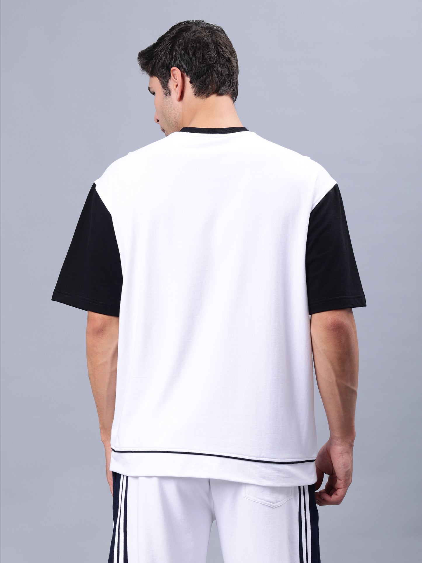 Hunk Over-Sized T-Shirt (White-Black)