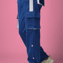 6 Pocket Cargo pant Blue & White Highlighter