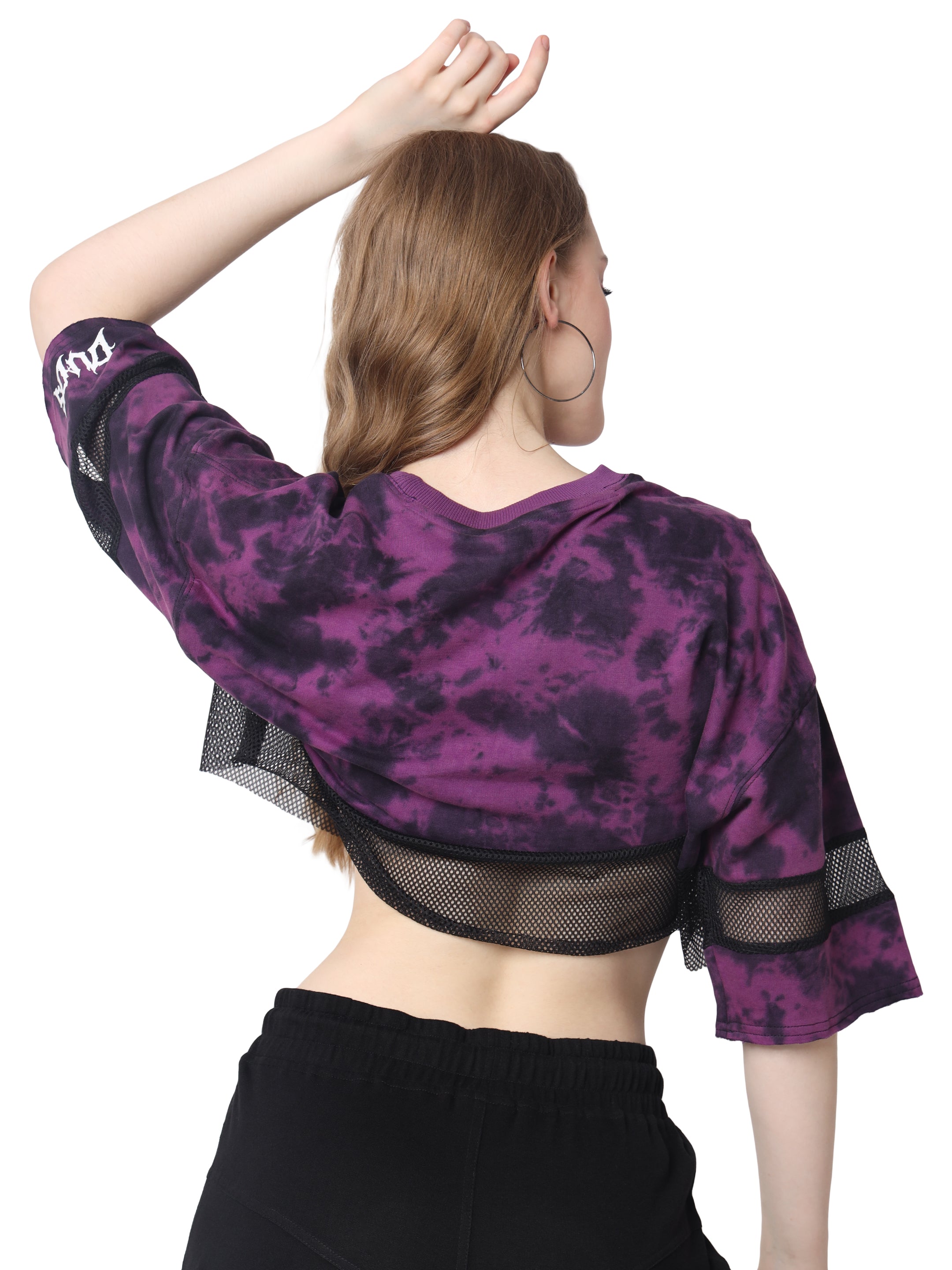 Hope Oversized Cropped T-Shirts (Purple Tie Dye) - Wearduds