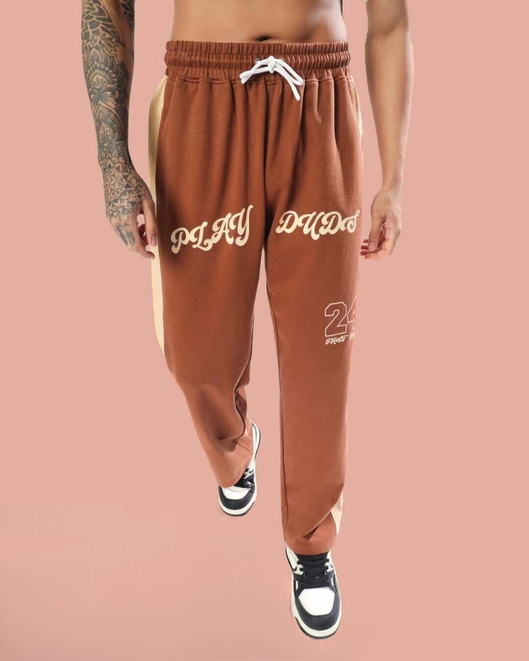 DUDS PLAY BAGGY JOGGERS (BROWN-BEIGE)