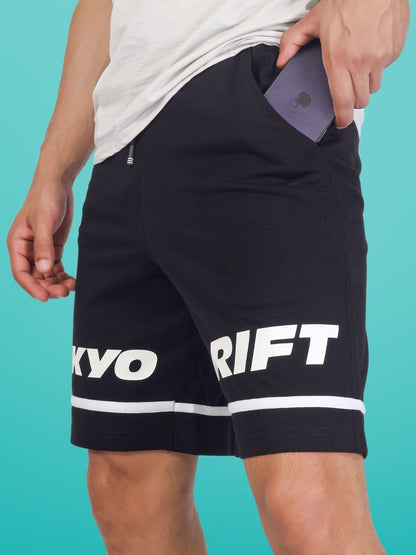 Tokyo Drift Regular Fit Shorts (Black) - Wearduds