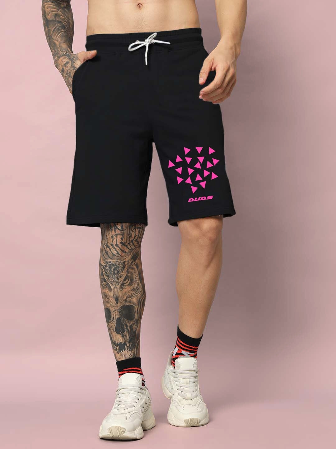 Star Dust Regular Fit Shorts (Black)