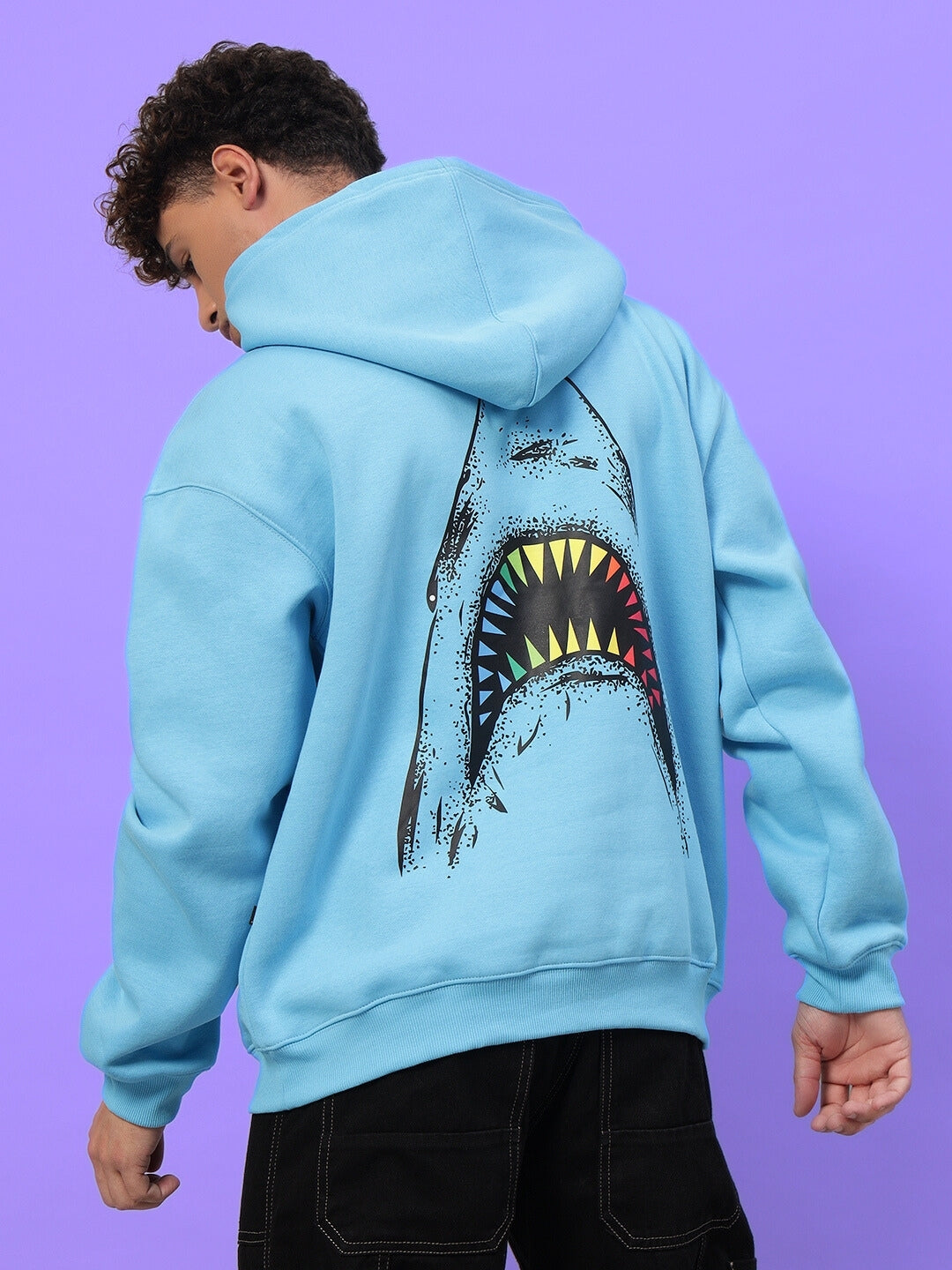 Sharkwave Oversized Hoodie (Light Blue)