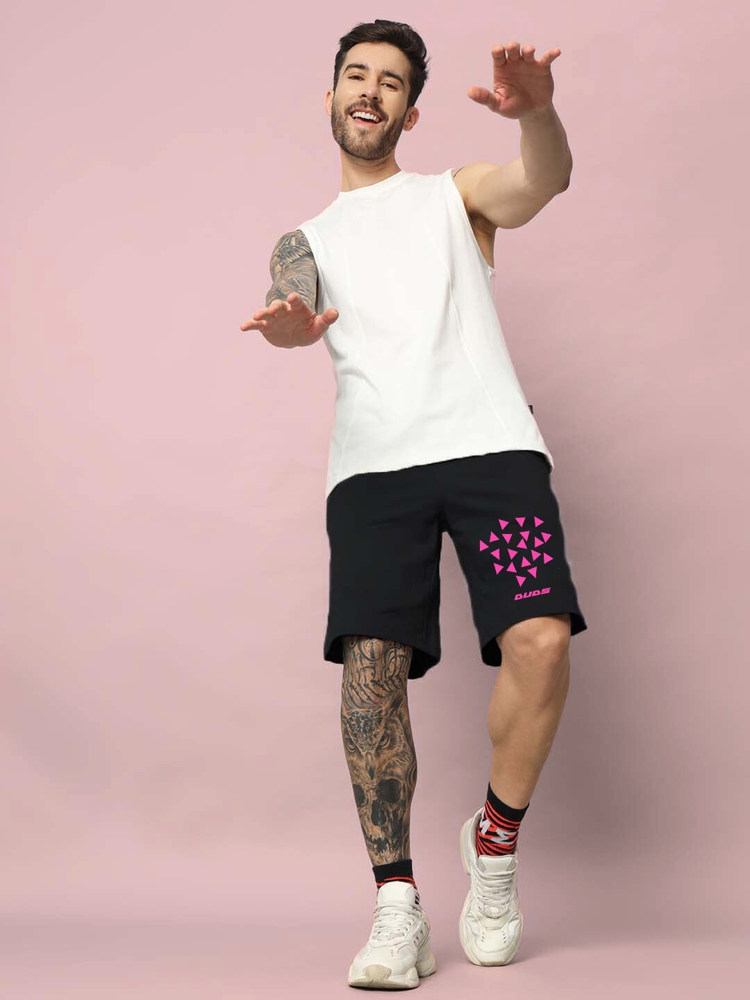 Star Dust Regular Fit Shorts (Black)