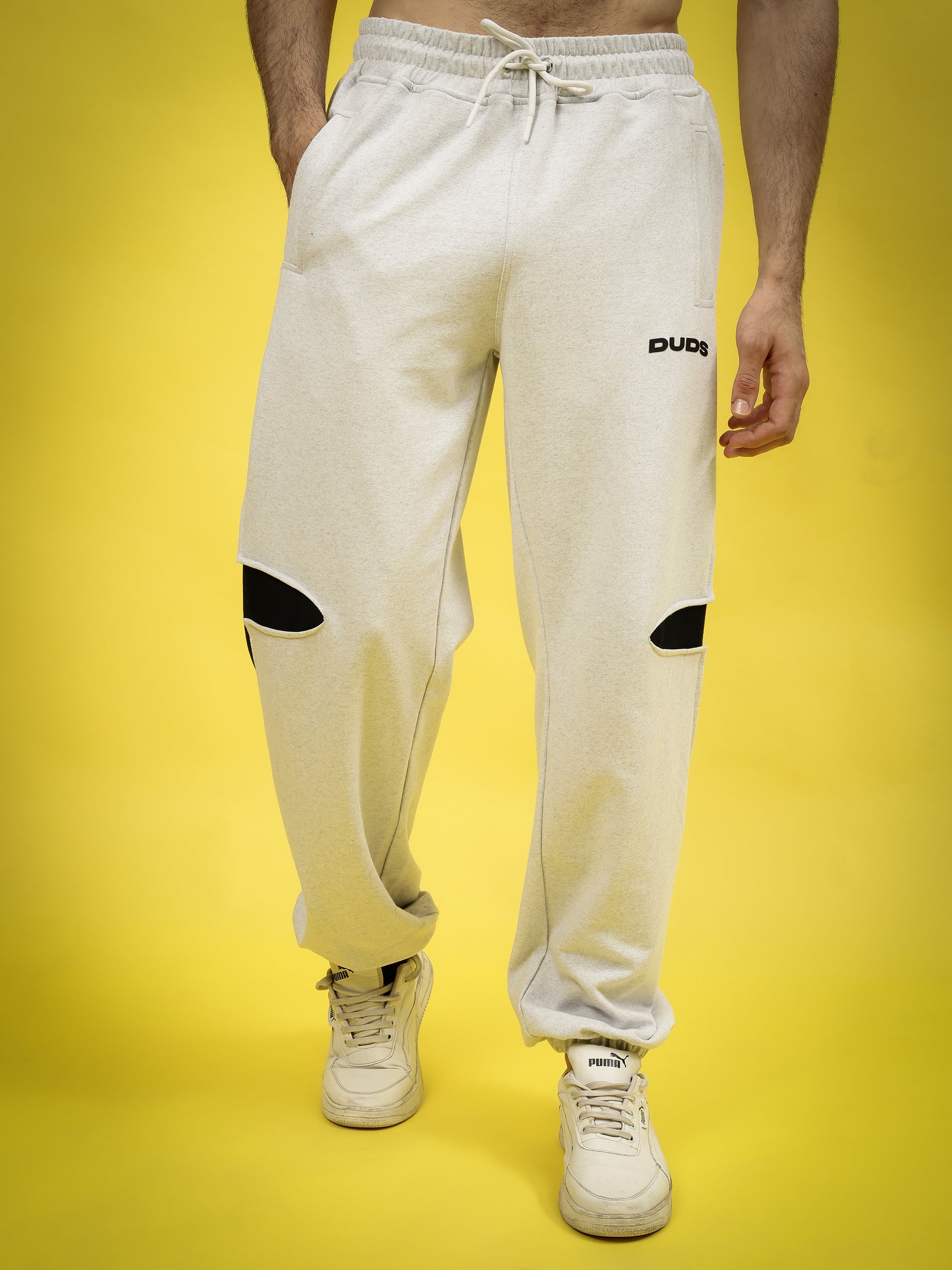 CROSSED STAR PANT JOGGER (LIGHT GREY)